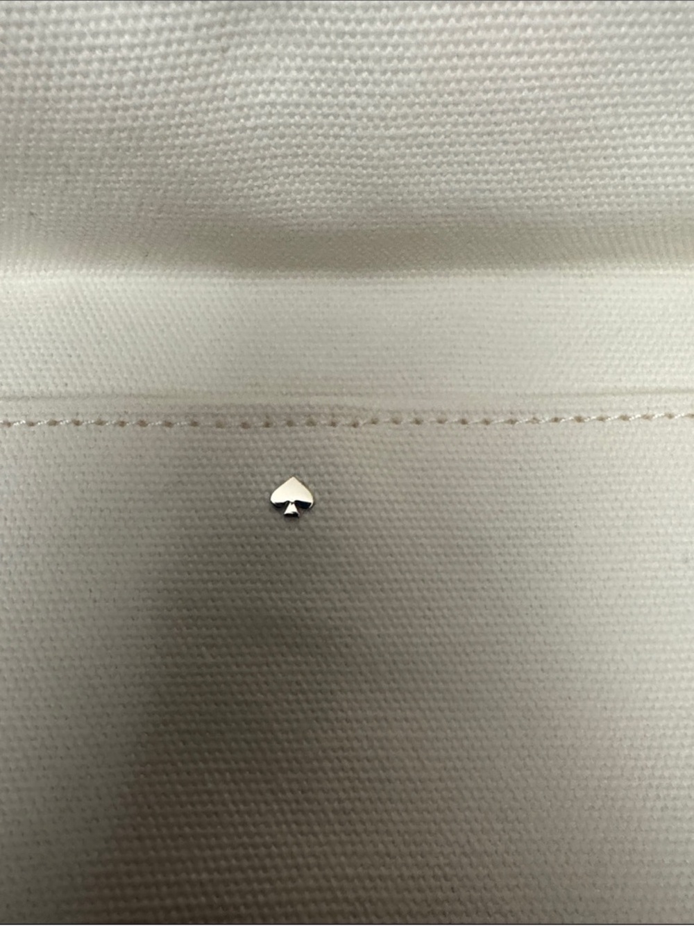 kate spade White Wristlet Clutch with Pink Trim and Multicolor Logo - Picture 6 of 7